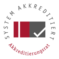 Siegel des Akkreditierungsrates.
Systemakkreditierung für das interne Qualitätssicherungssystem der Universität.